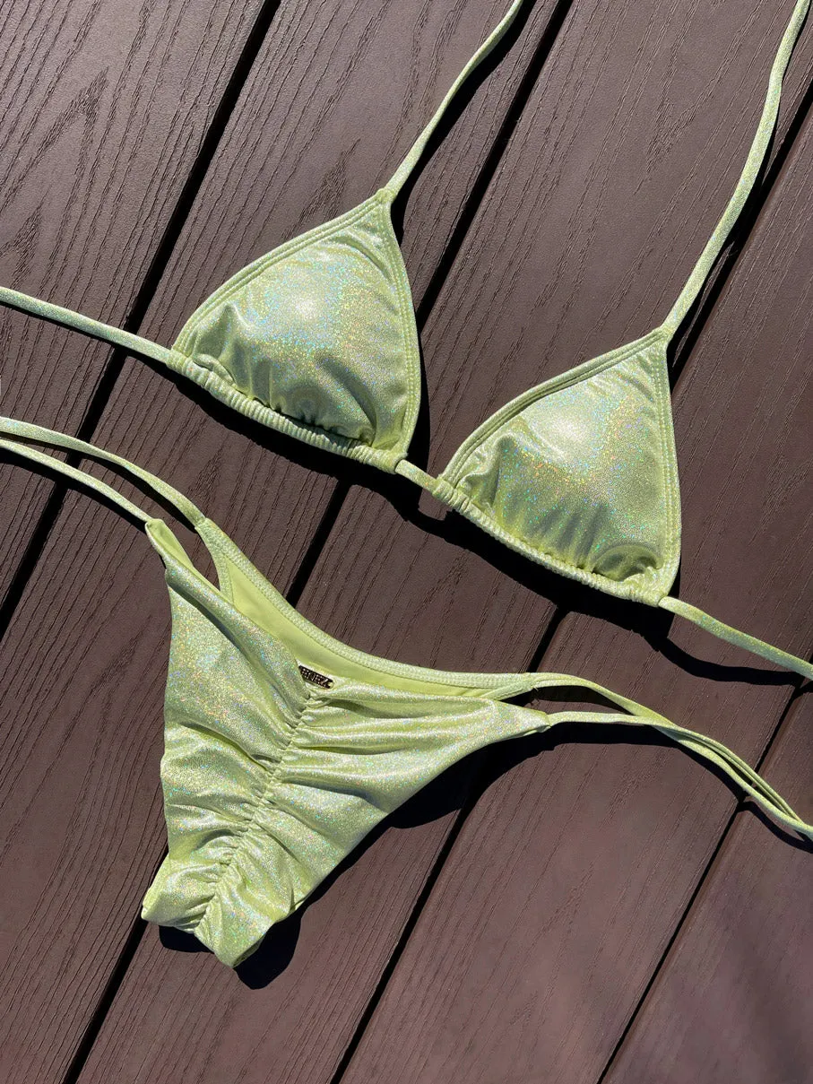 NOVA TOP - GLITTER LIME