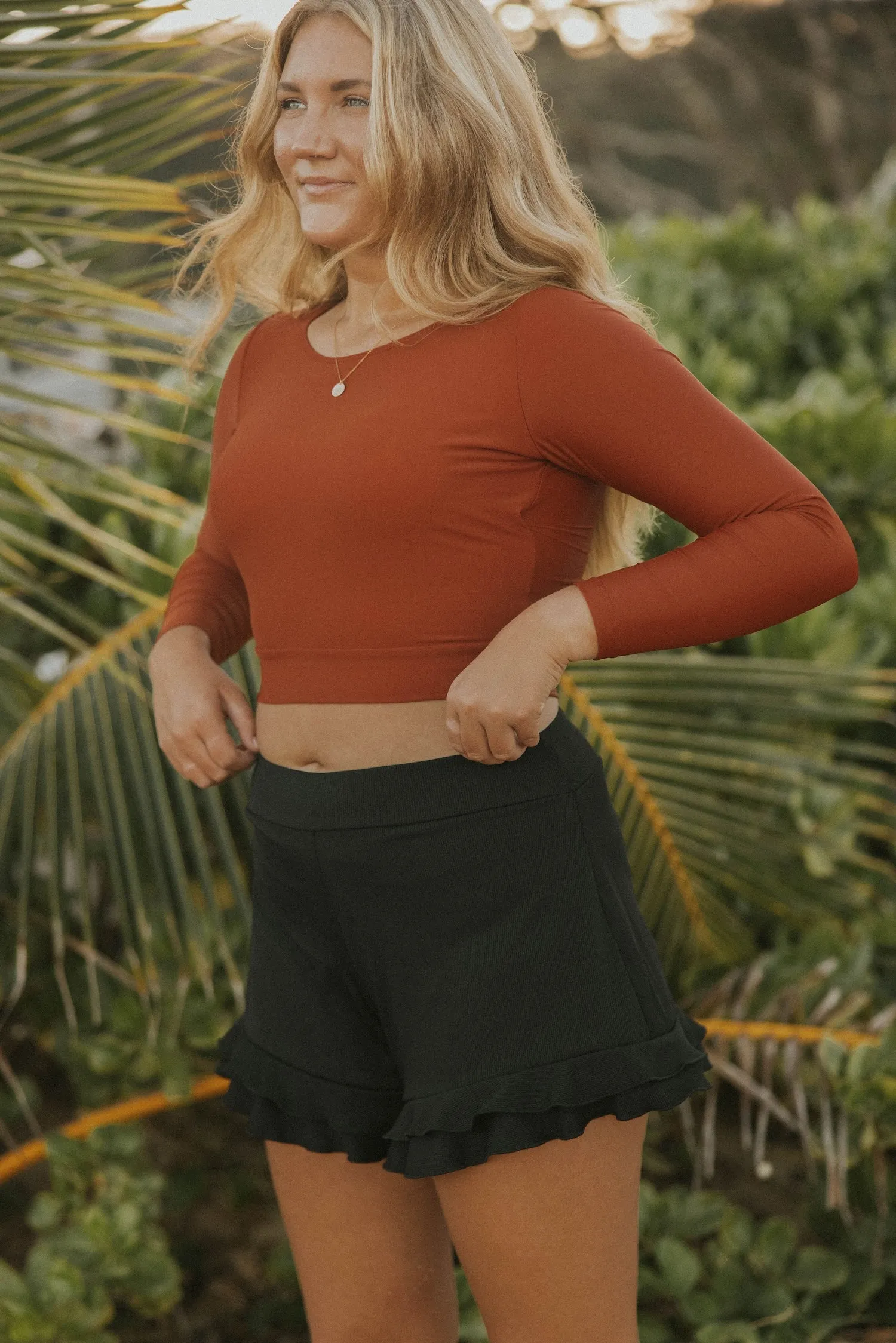 Obsidian High-Waisted Swim Shorts