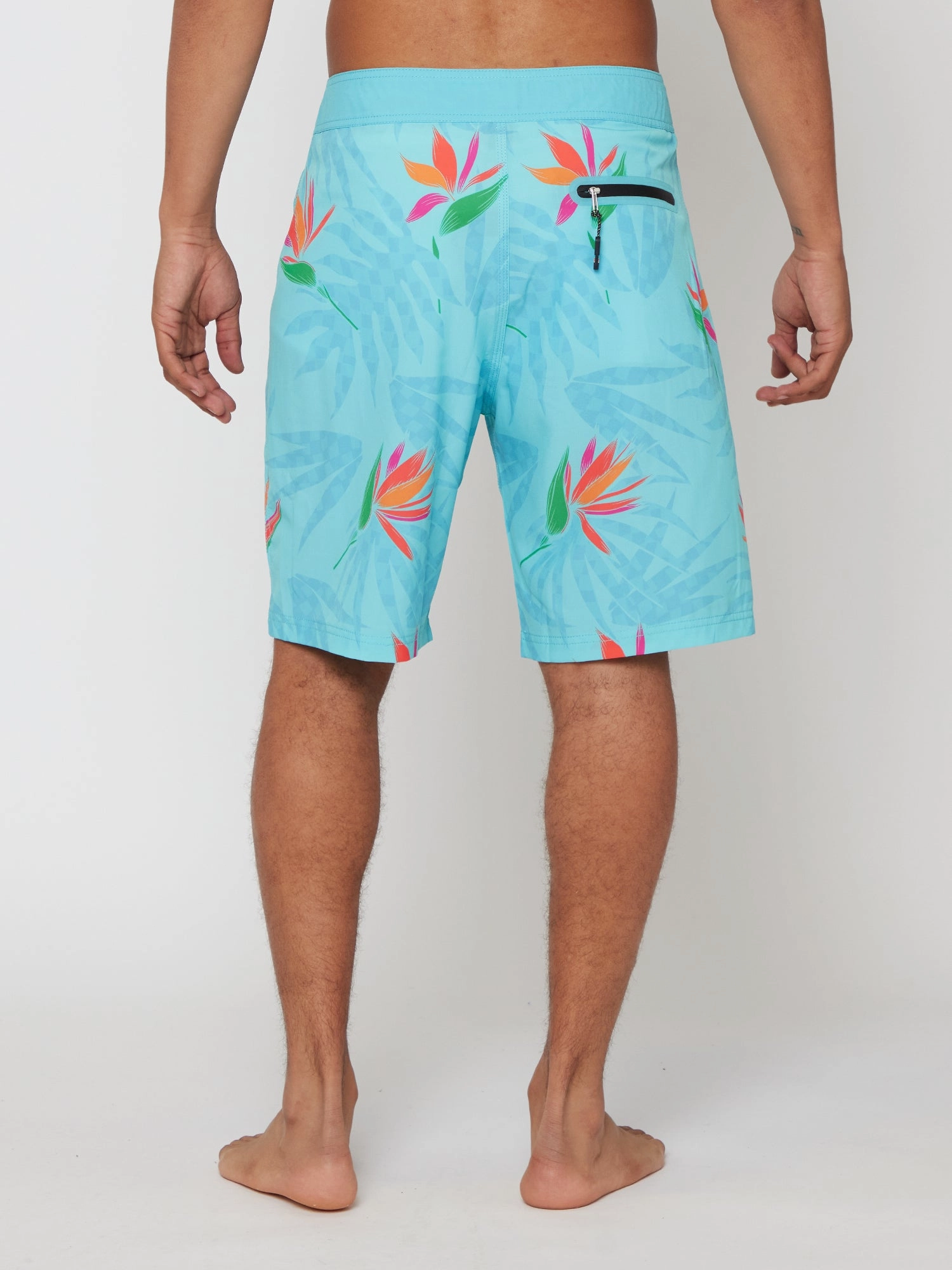 Paradise Check Board Shorts in Blue