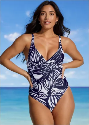 Paros Tankini - Contrast Bold Leaves