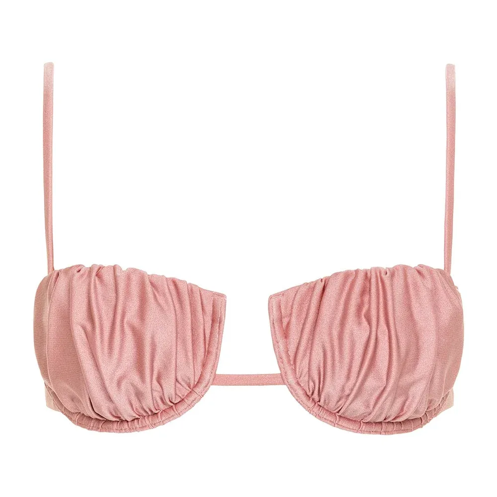Petal Bikini Top Satin Rose