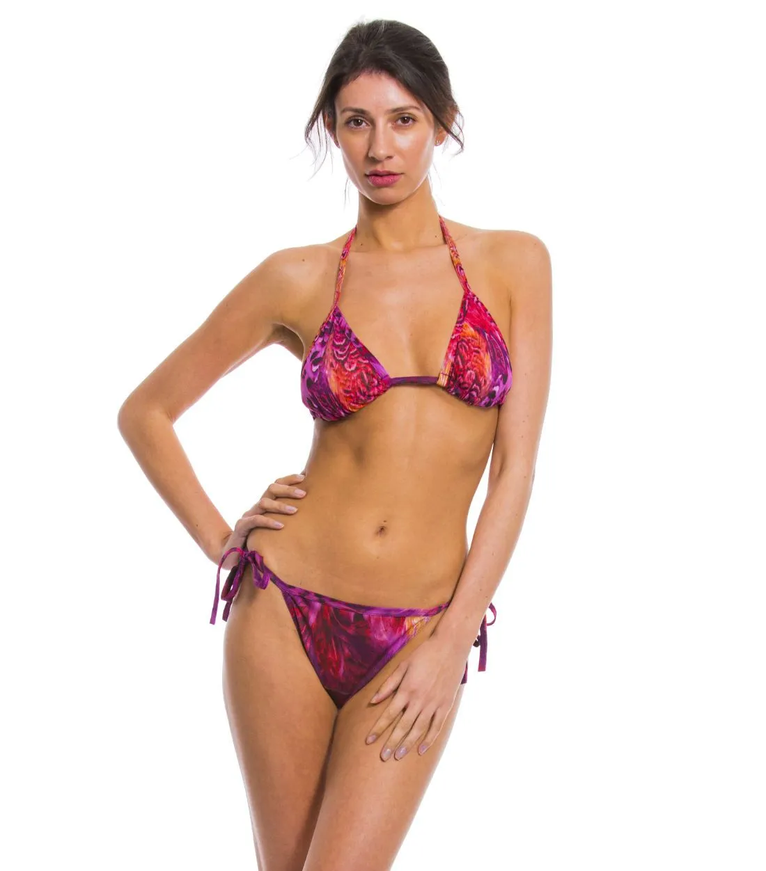 Purple Amalfi Tan Through Tie Side Bikini Tanga