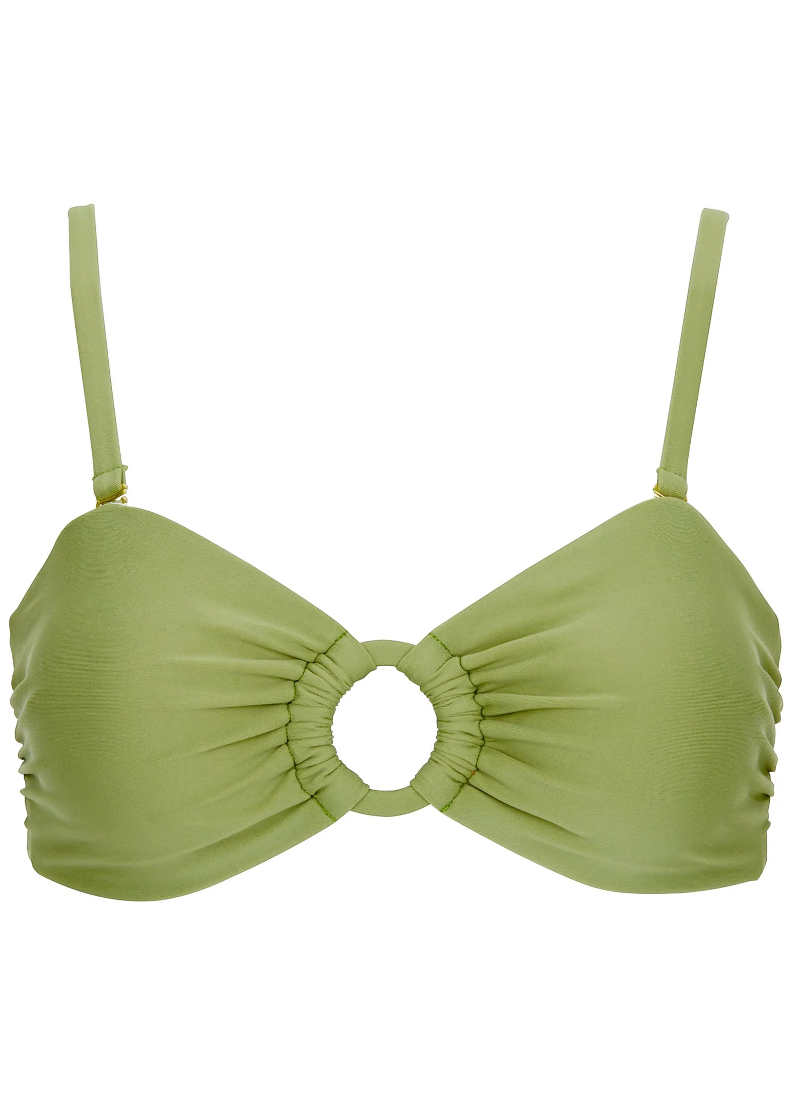 Ring Front Bandeau Top - Mosstone