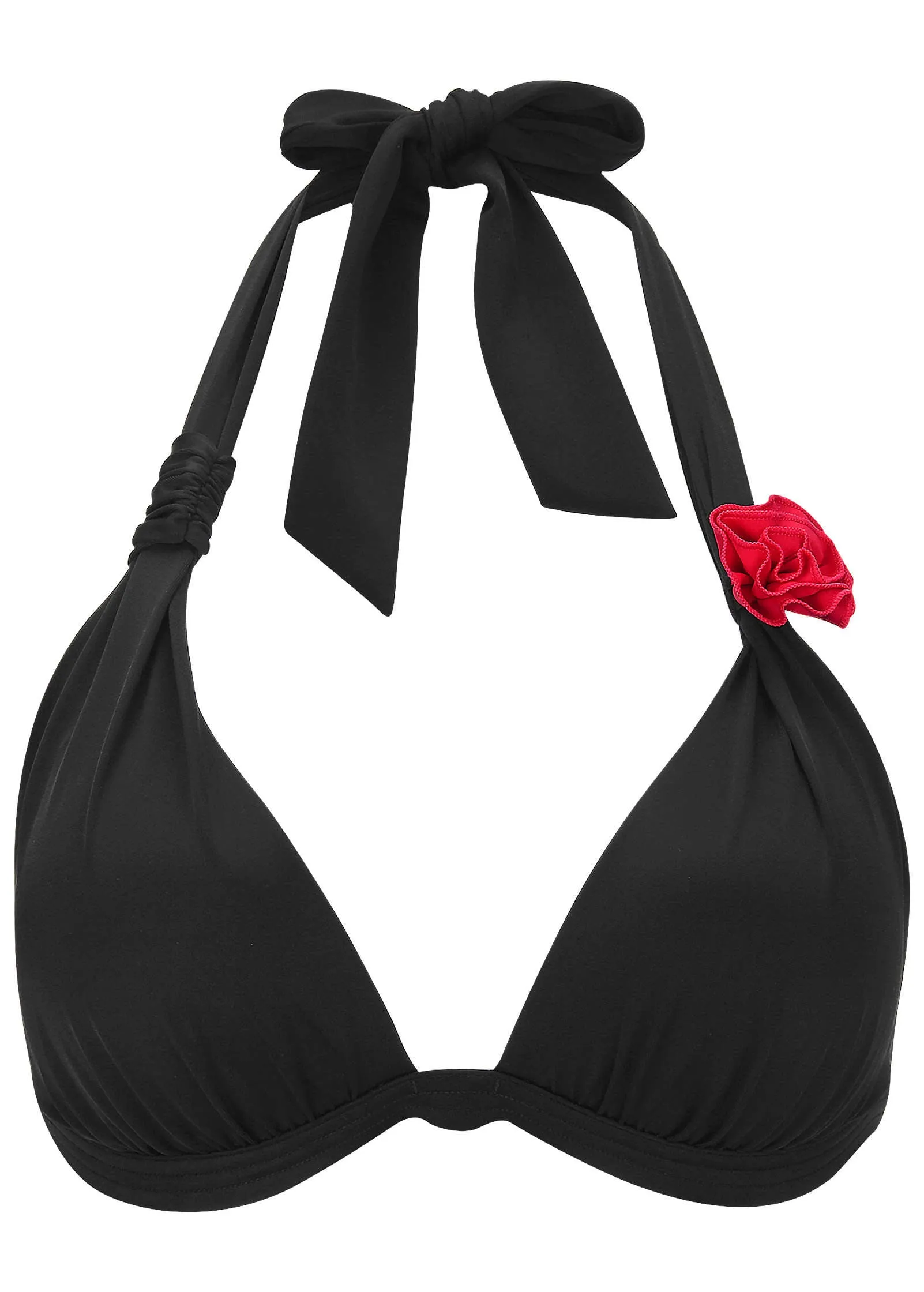 Rosette Goddess Enhancer Top - Black & Red