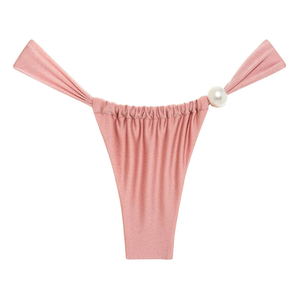 Sandra Pearl Bikini Bottom Satin Rose