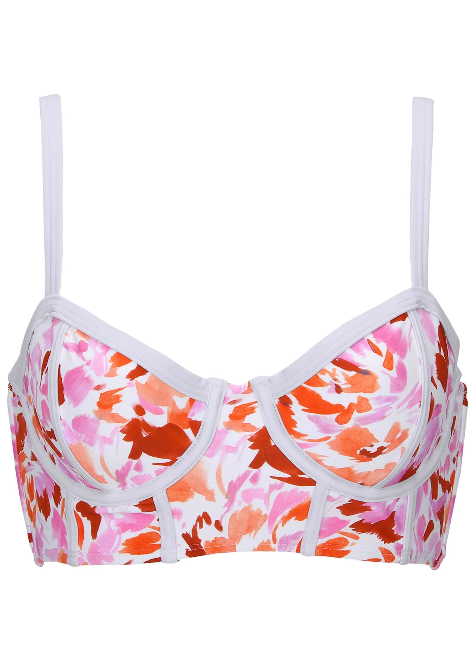 Seam Detailed Underwire Top - Feathered Blooms