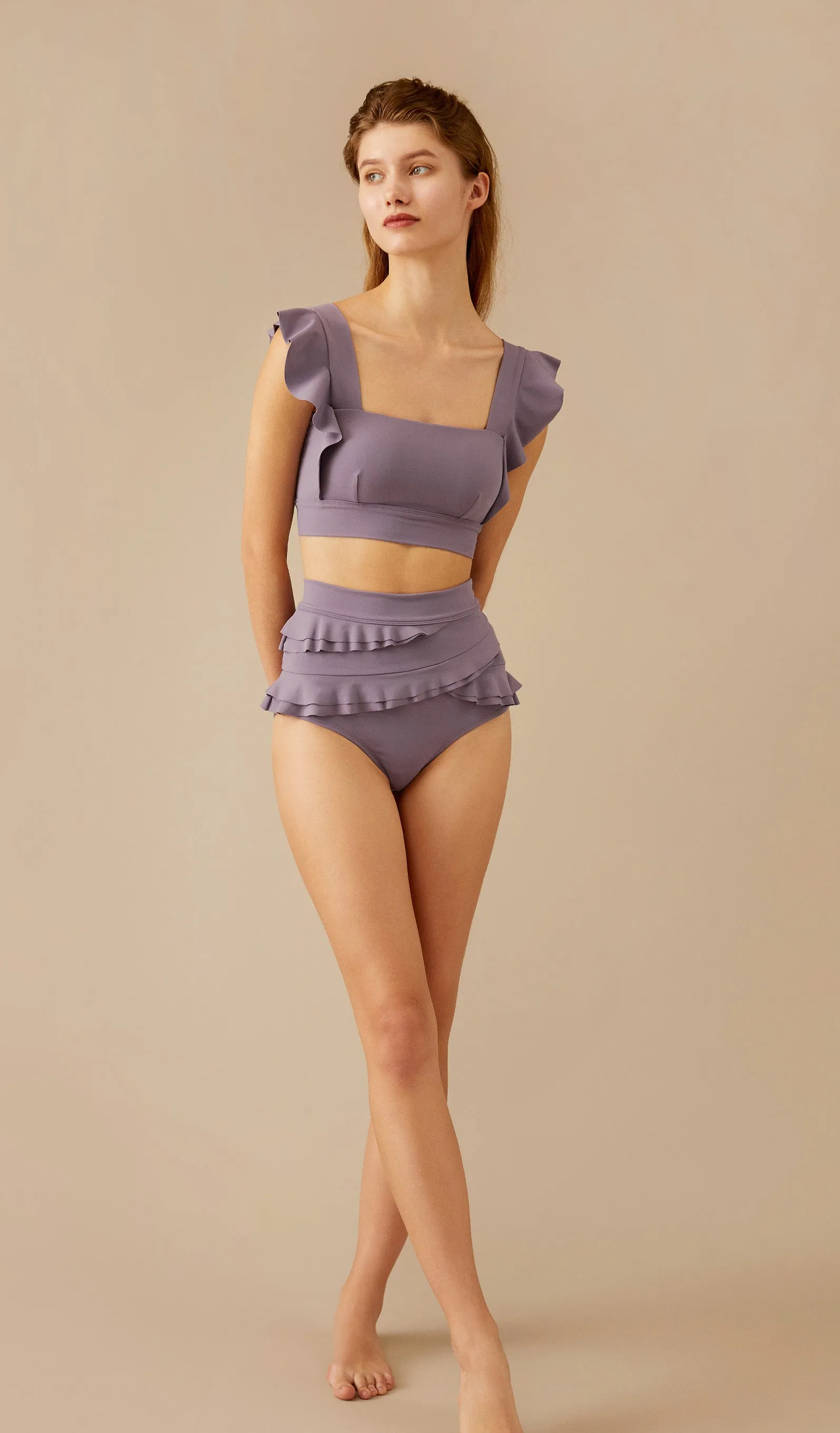 SERENA Ruffled Bikini Set - Lavender