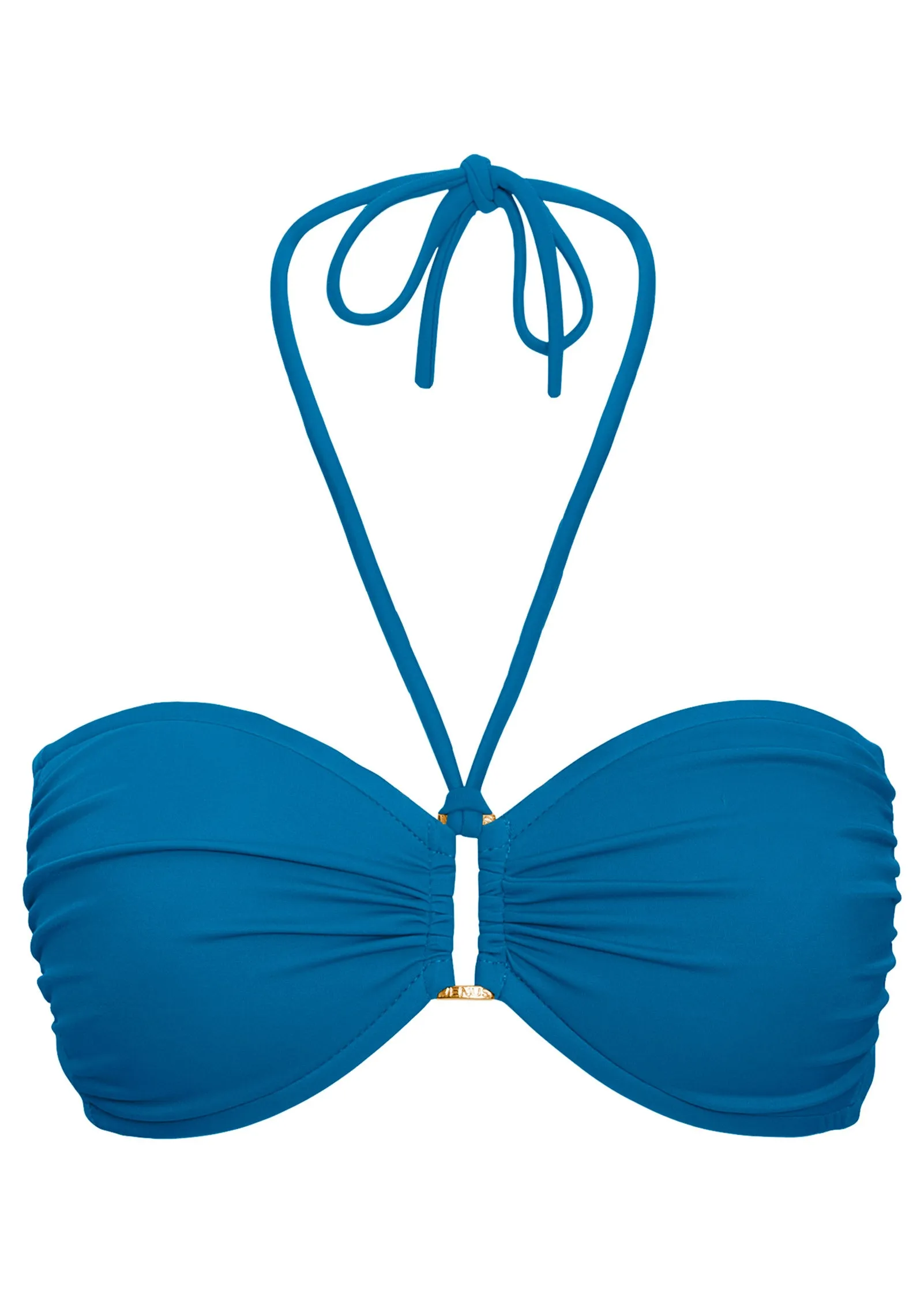 Shapely Ruched Bandeau - Mykonos Blue