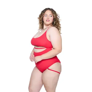 Strata Suit - Red Ribbed