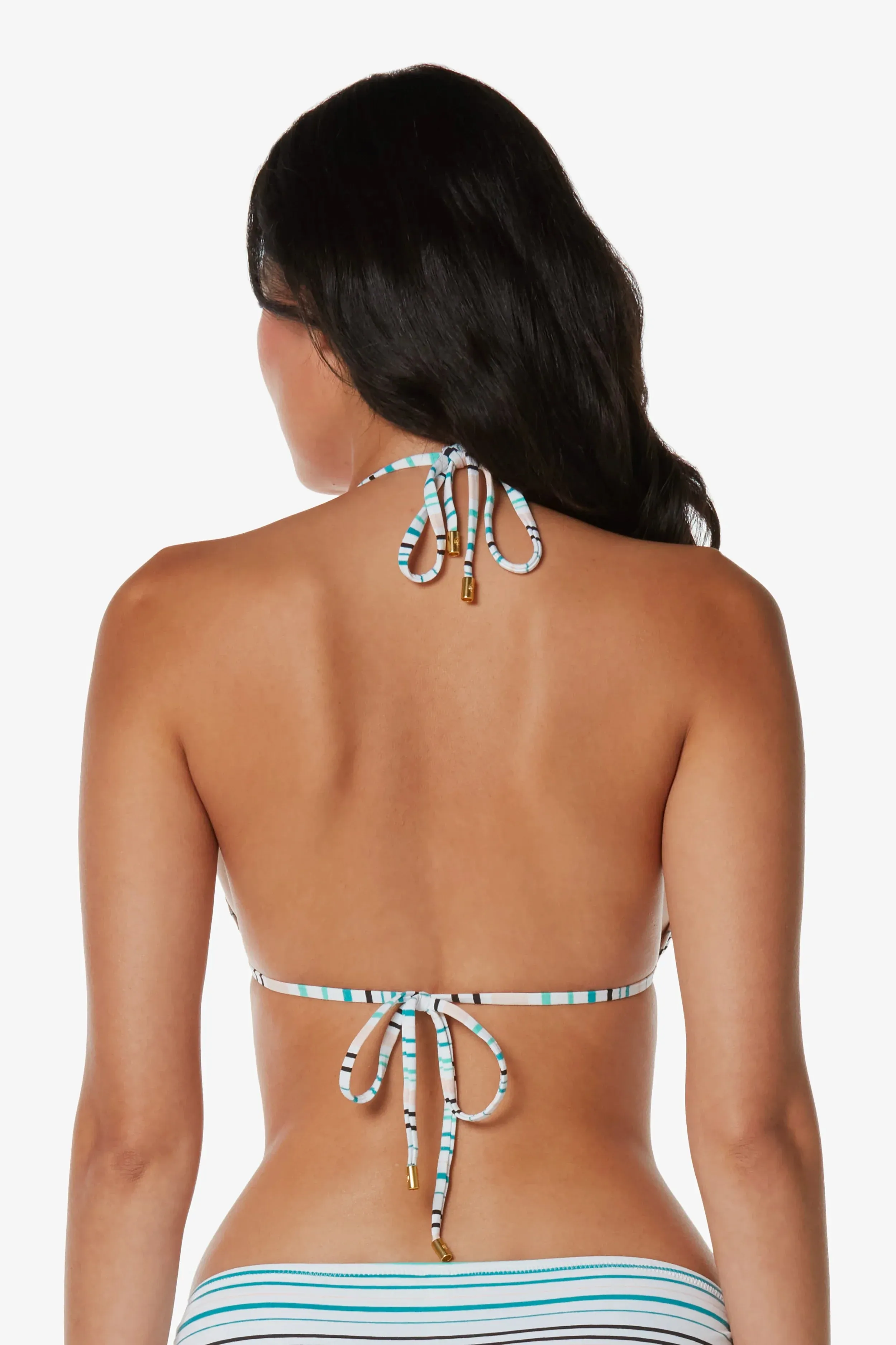 String Bikini Top  |  Textured Coastal Stripe