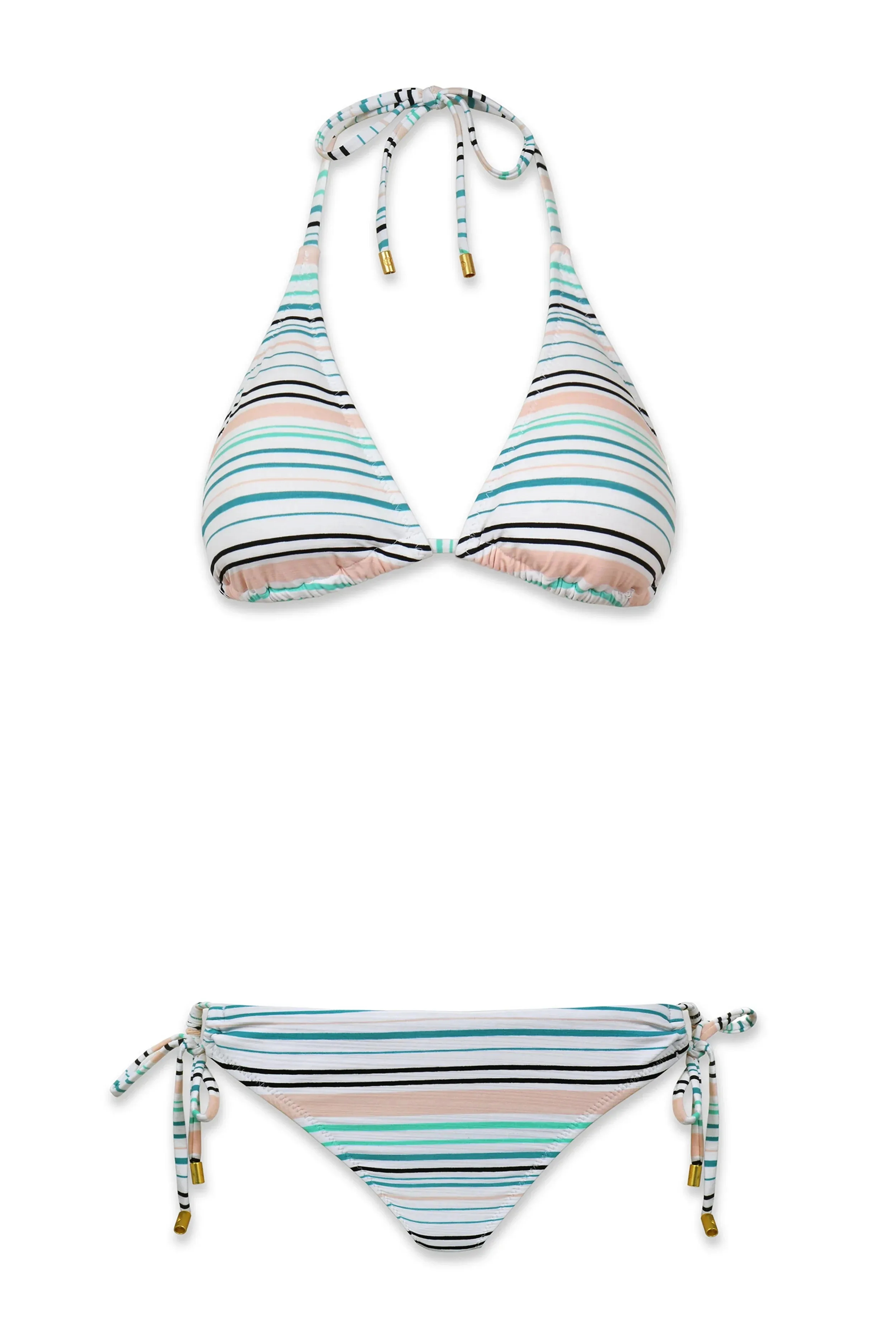String Bikini Top  |  Textured Coastal Stripe