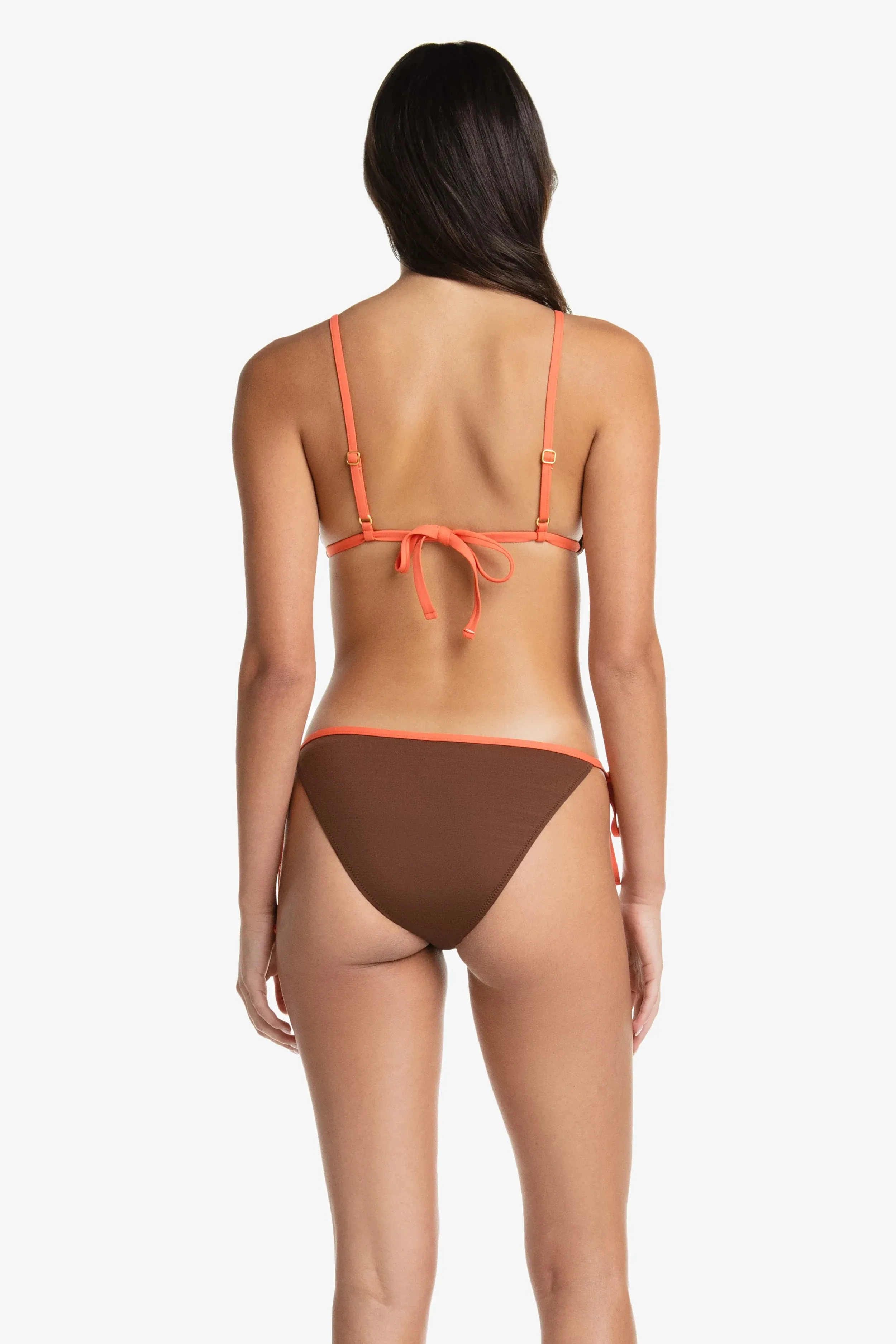 String Bottom With Binding  |  Textured Chocolate Coral