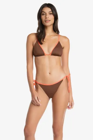 String Bottom With Binding  |  Textured Chocolate Coral