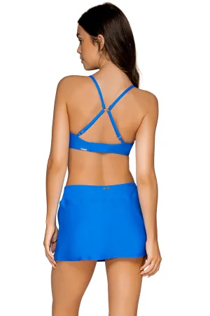 Sunsets Electric Blue Sporty Swim Skirt Bottom