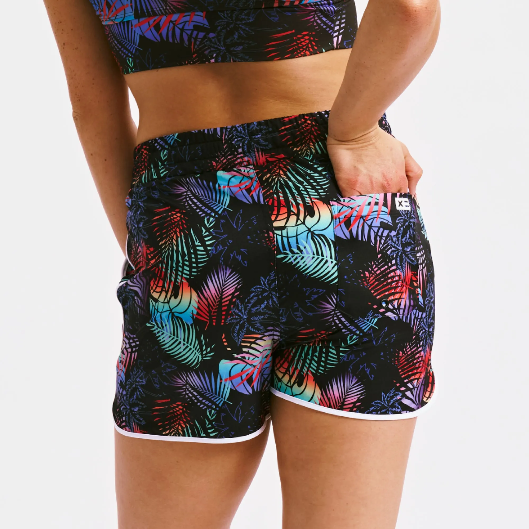 Swim 2.5" High Waisted Board Shortie - Palm Dreams