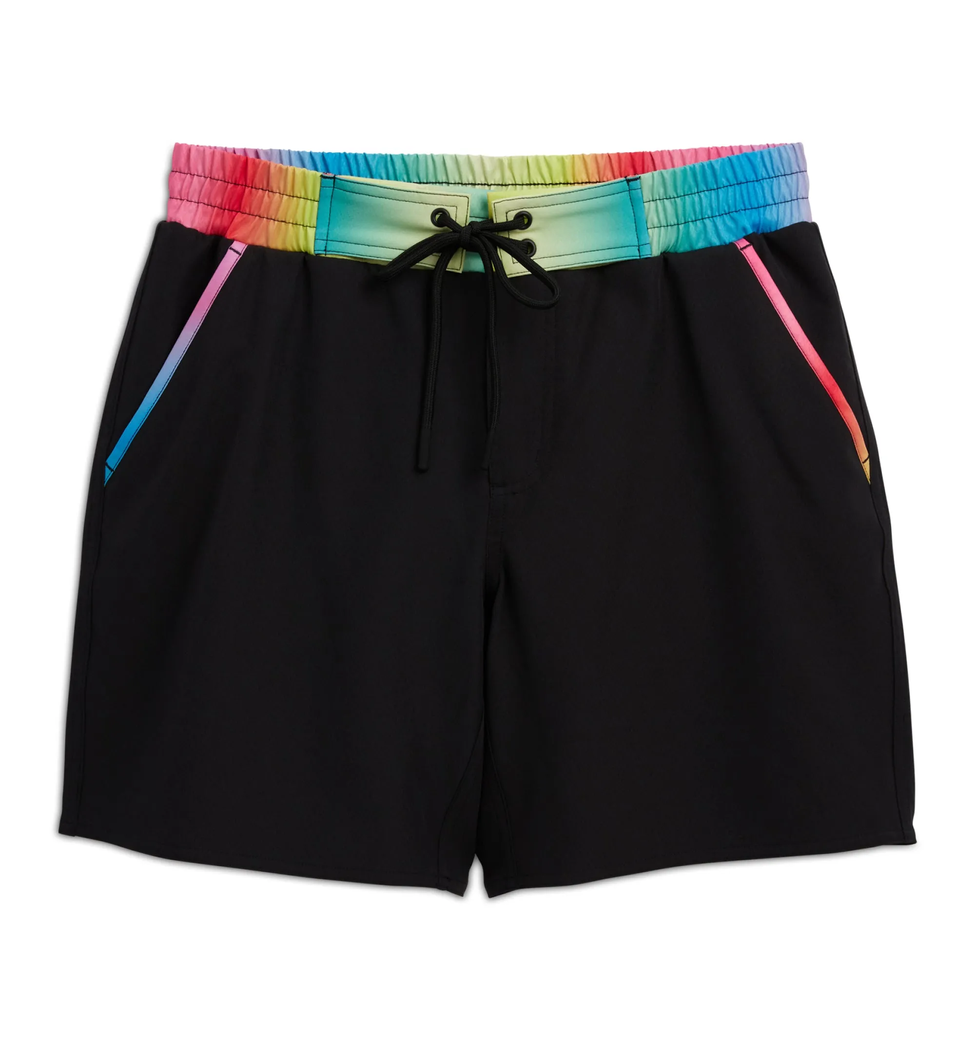 Swim 7" Heritage Board Shorts - Black Rainbow Ombre