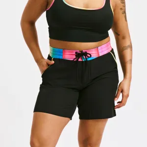 Swim 7" Heritage Board Shorts - Black Rainbow Ombre