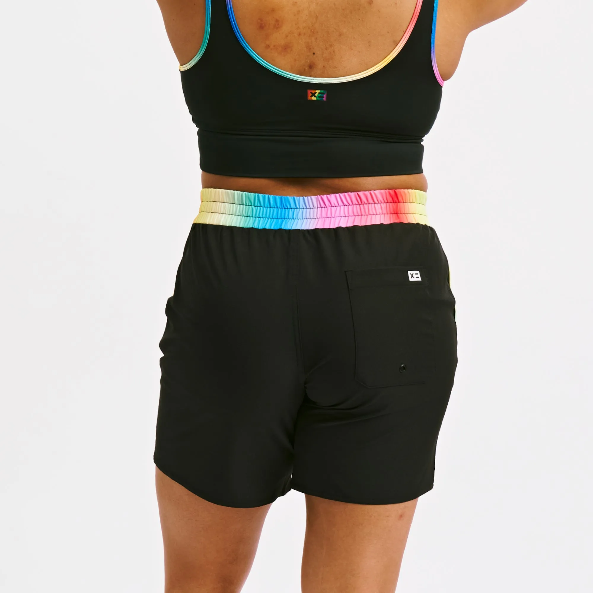 Swim 7" Heritage Board Shorts - Black Rainbow Ombre