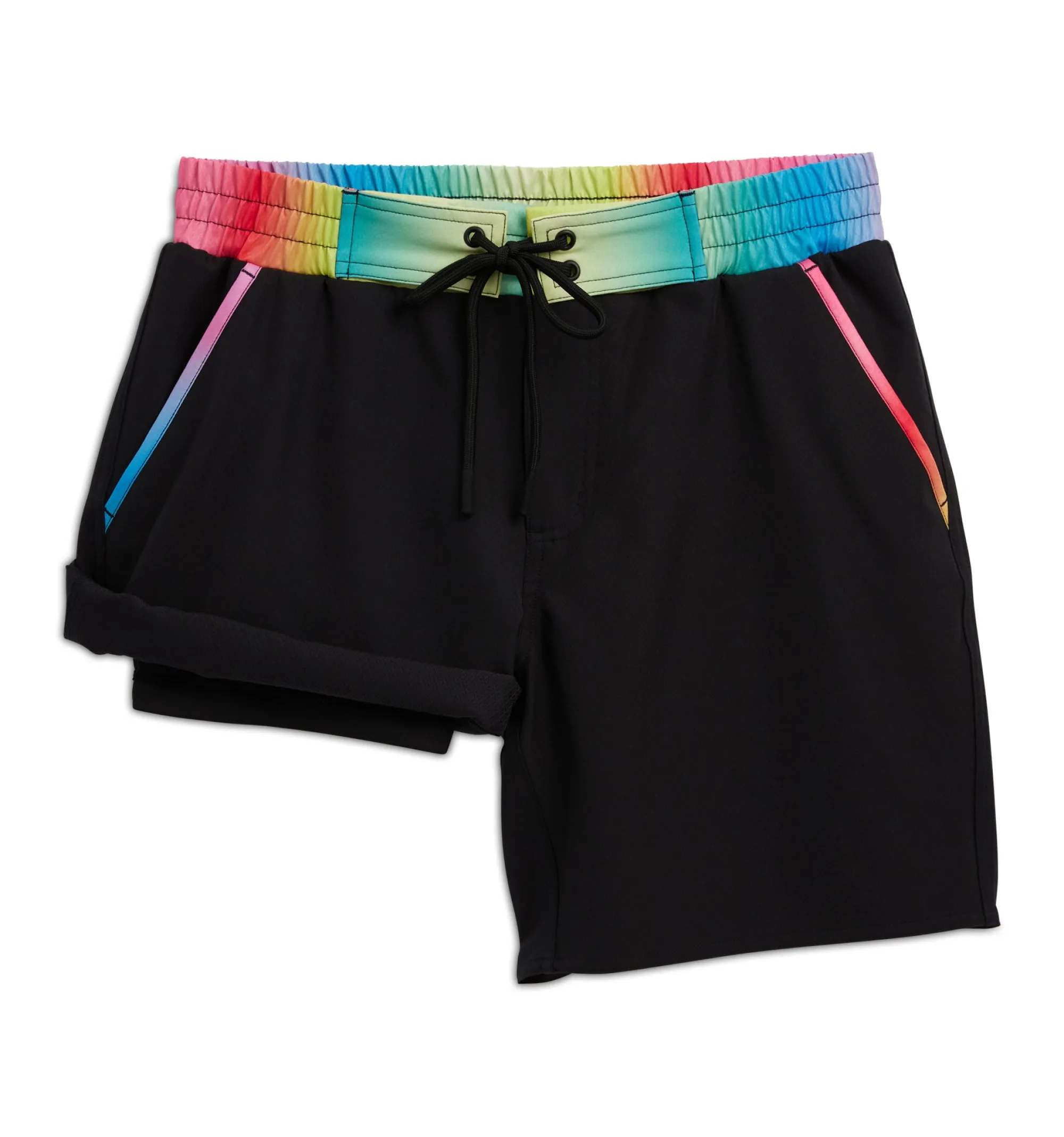 Swim 7" Heritage Board Shorts - Black Rainbow Ombre