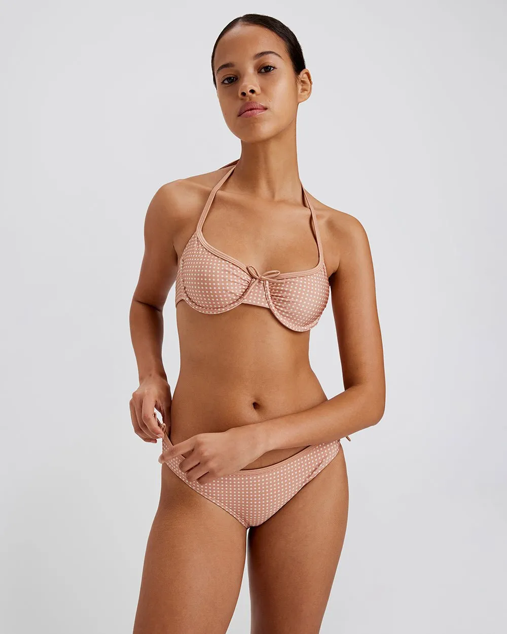 Sydney Bikini Bottom Taupe Polkadot