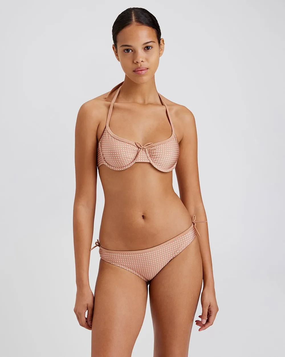 Sydney Bikini Bottom Taupe Polkadot