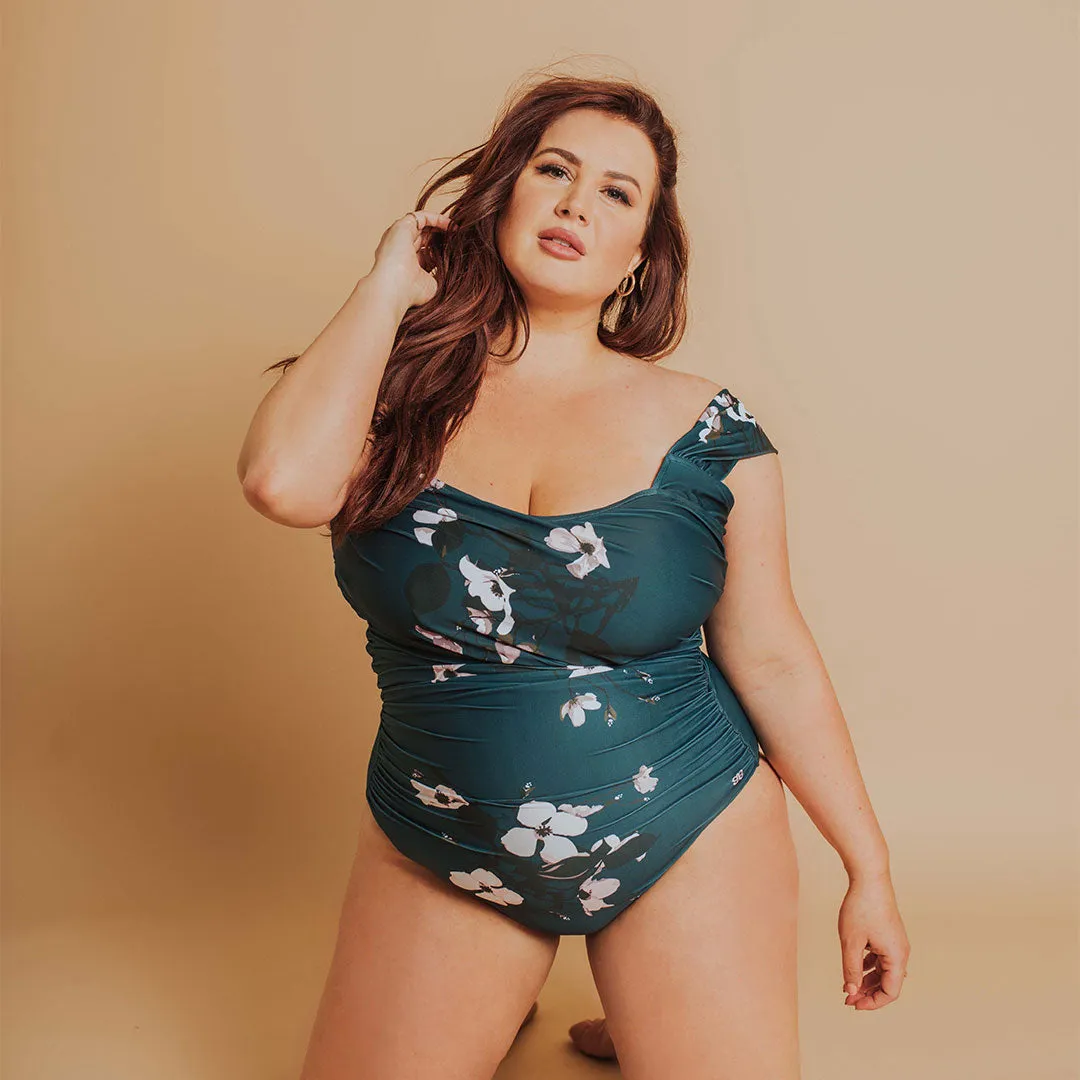 The Victoria Off Shoulder One-Piece Swimsuit