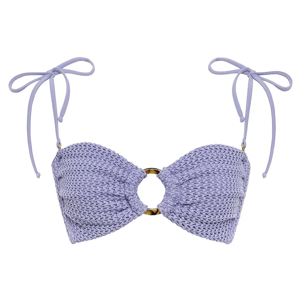 Tori Bandeau Bikini Top Lavender Crochet