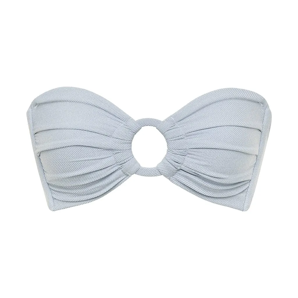 Tori Ties Bandeau Bikini Top Light Denim