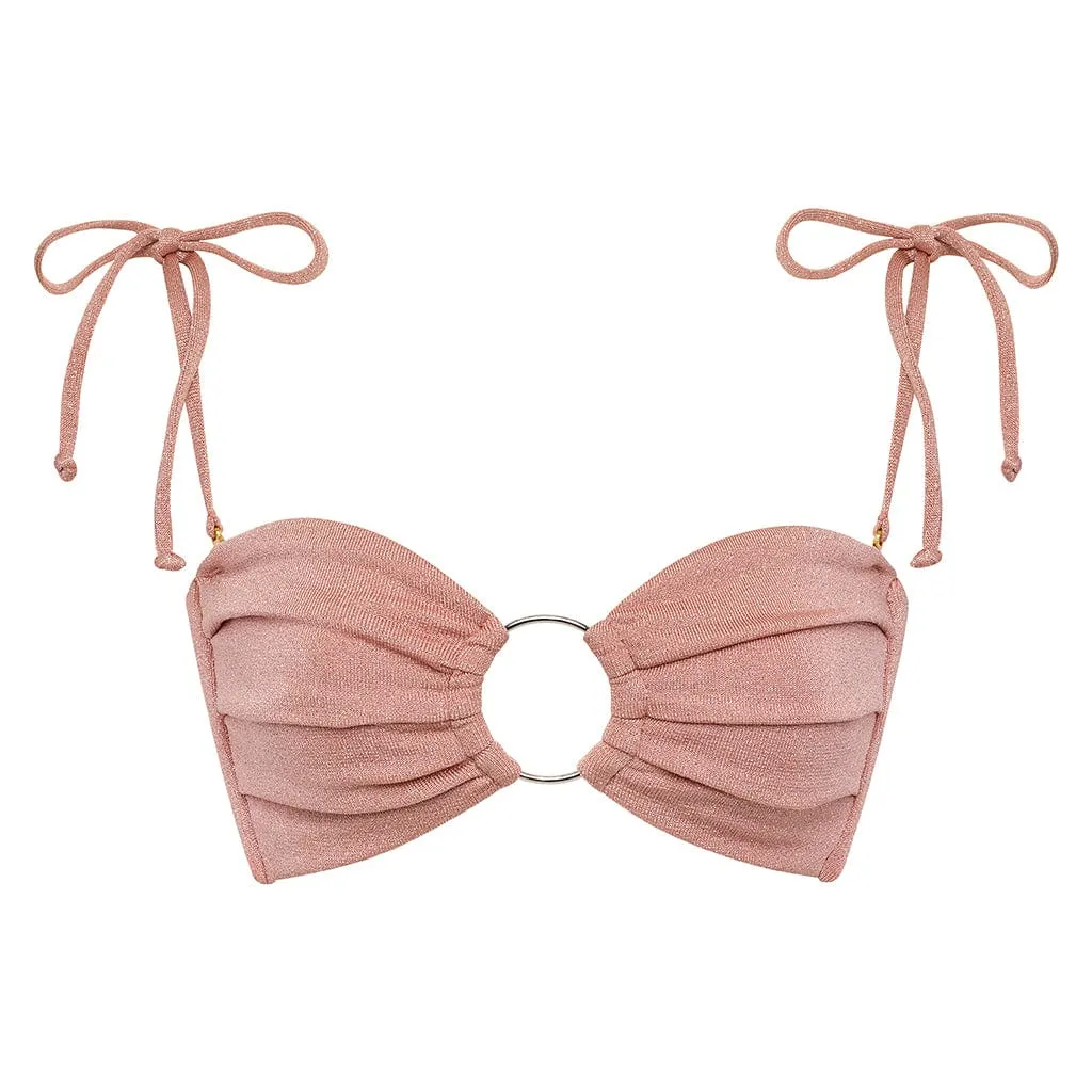 Tori Ties Bandeau Top Prima Pink Sparkle