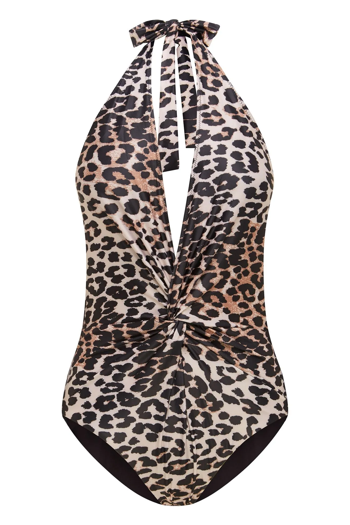 Twist Halter One Piece | Leopard Print