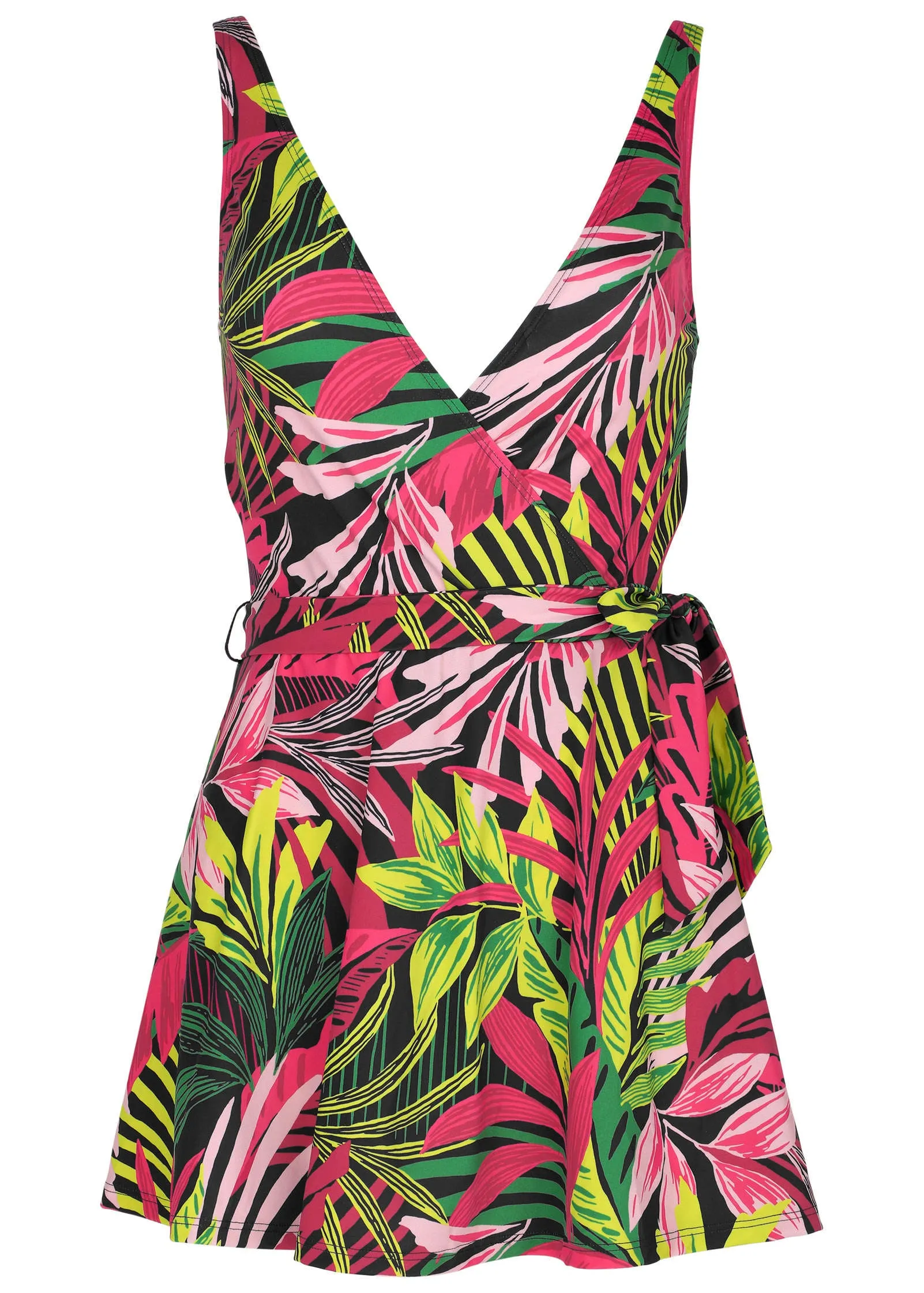 Wrap Swim Dress - Polynesian Palm