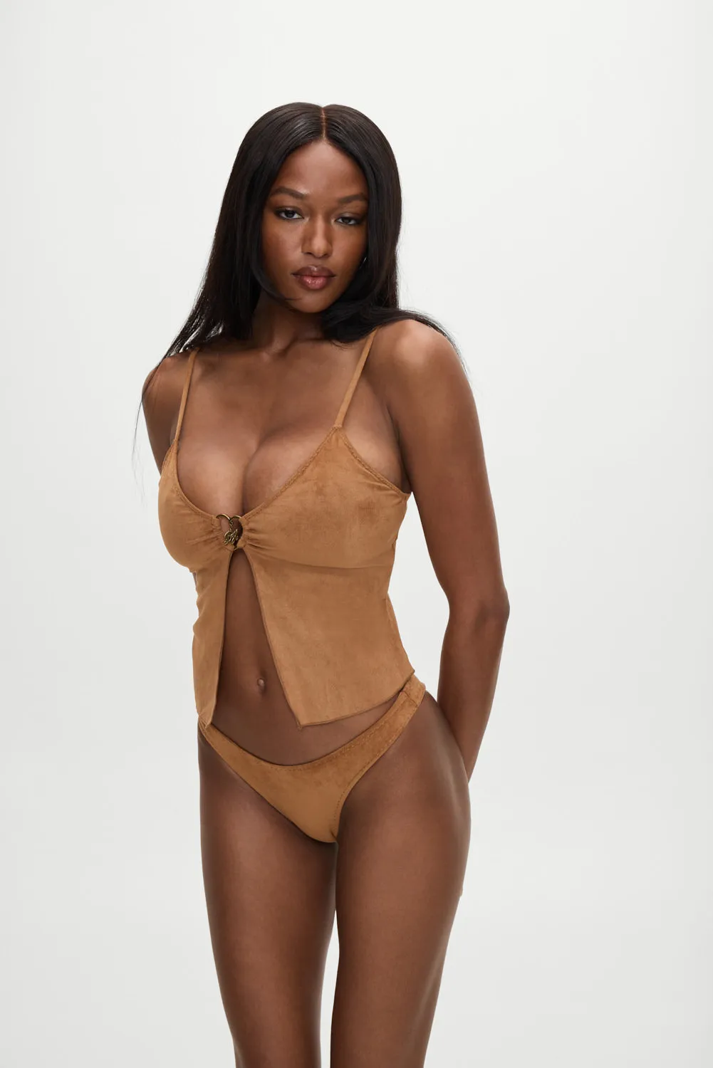 x BELLA HADID Dove Suede Bikini Bottom - Sunkissed Suede